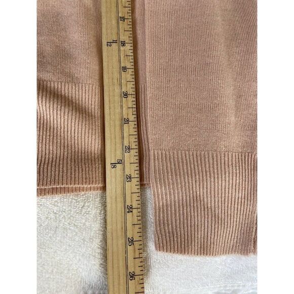 BREEZE pink coral button up cardigan sweater long sleeve women's size L - Picture 6 of 7